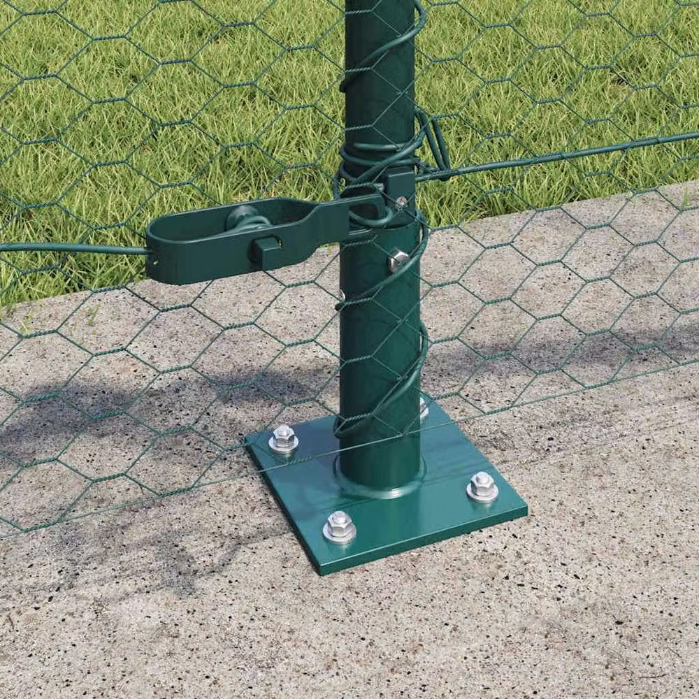 Berkfield Home Hexagon Steel Fence, Green, W: 10 m, H: 0.6 m – 4