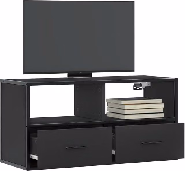 Berkfield Home Industrial TV Cabinet in Black, W/D/H: 80 x 31 x 39.5 cm – 1