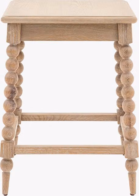 Perch & Parrow Spindler Square Wood Side Table in Beige