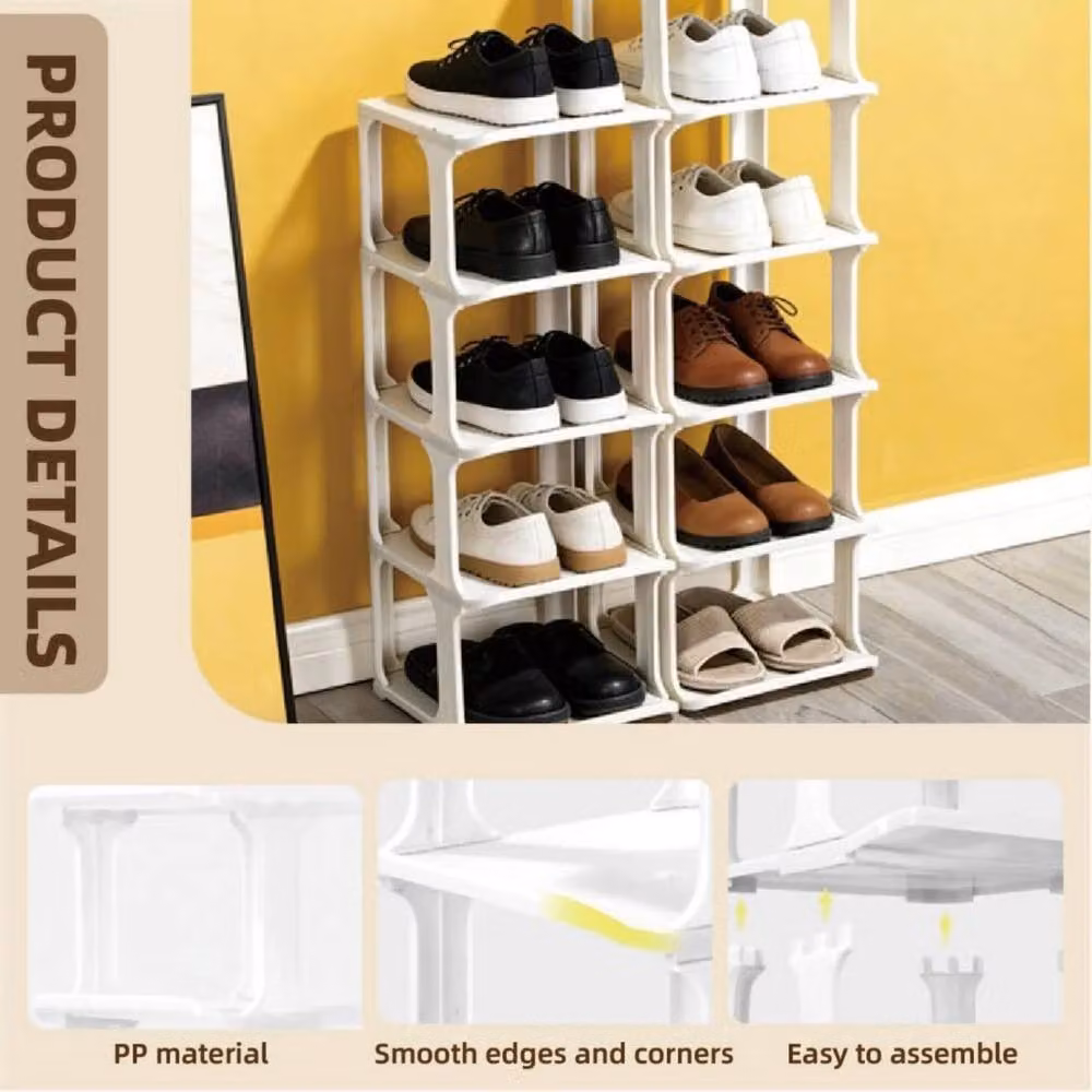 FORGEVIO 5-Tier Narrow Vertical Shoe Rack in White – 2