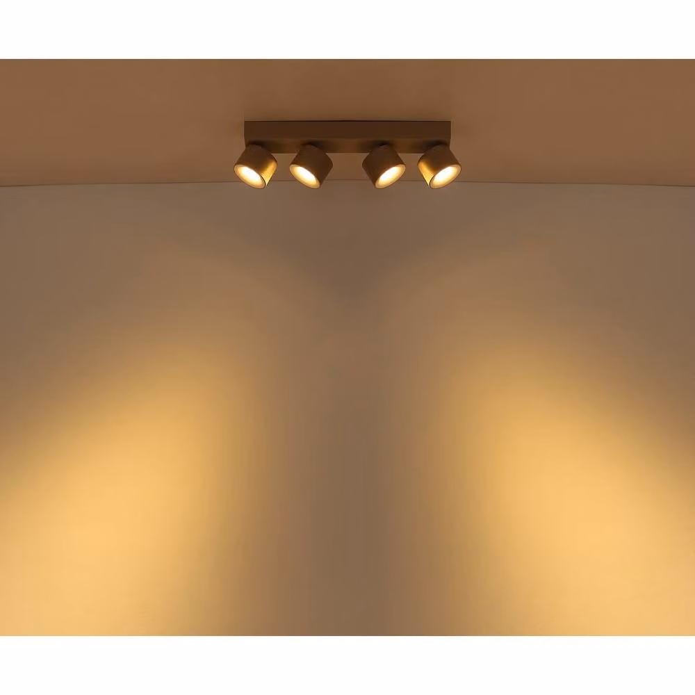 Netlighting Rae Ceiling Spotlight Bar in Beige with 4x Adjustable LED 3000K Warm White – 3