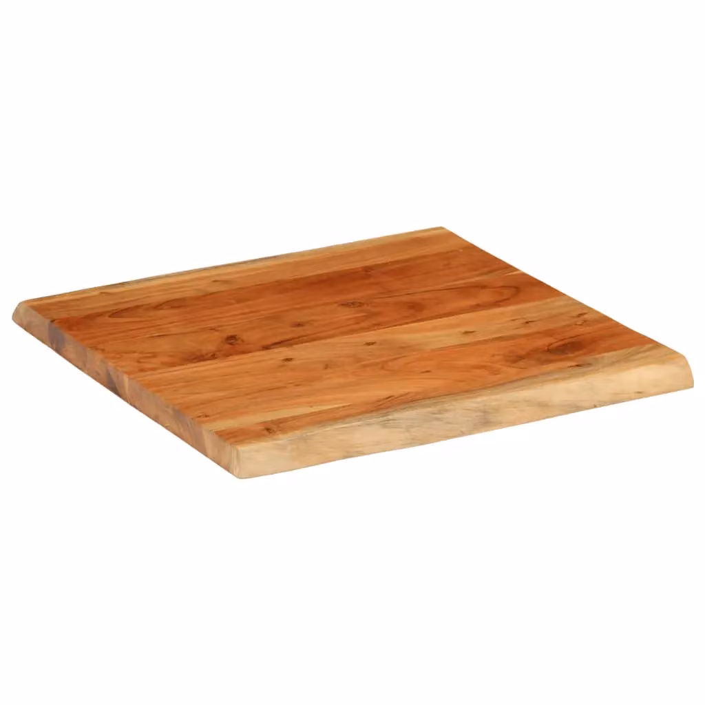 Berkfield Home Rectangular Solid Wood Acacia Live Edge Table Top, Brown, W: 40 cm, D: 40 cm, H: 3.8 cm – 2
