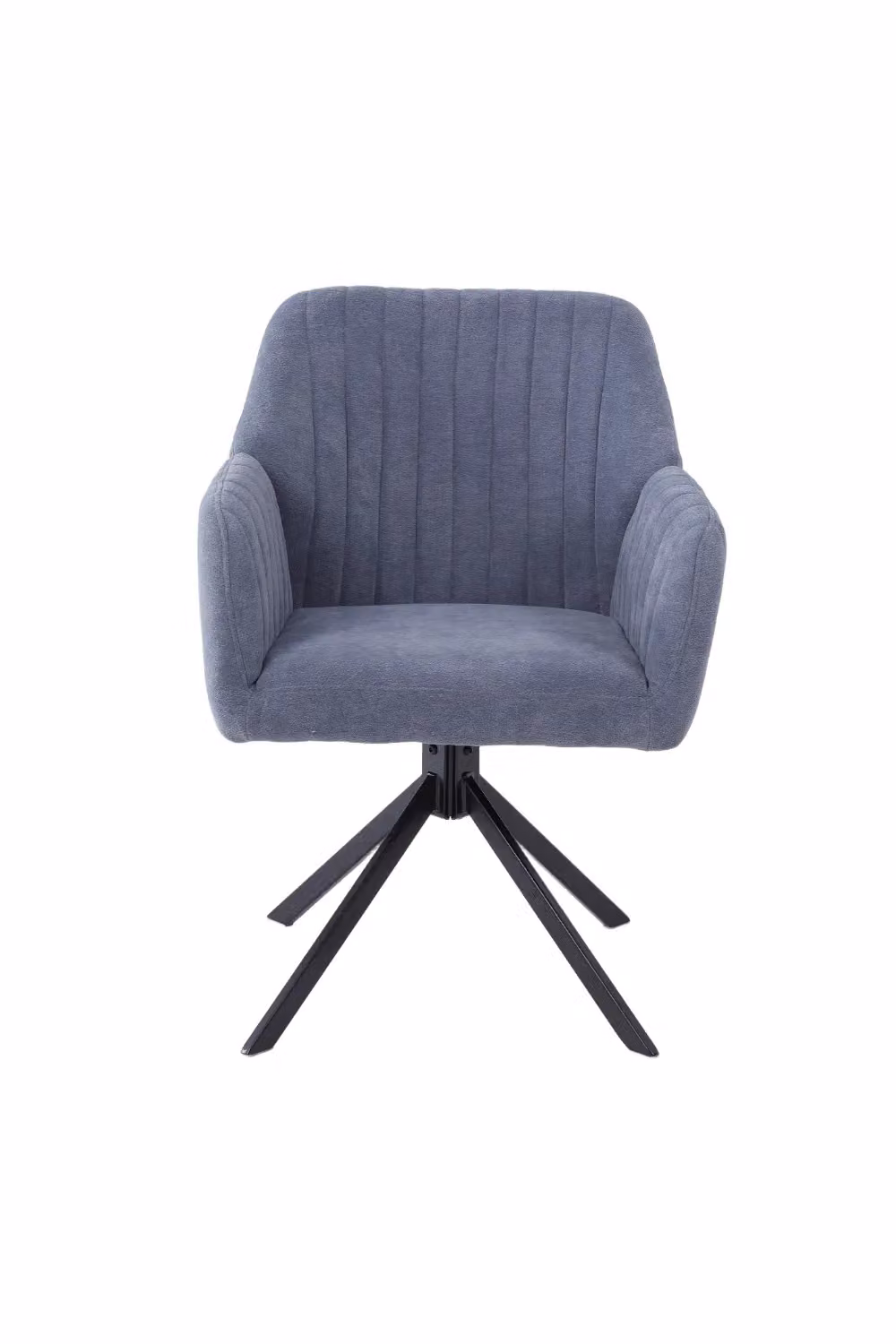 Living and Home Grey Upholstered Modern Tub Swivel Chair with Armrests and Metal Legs – 2