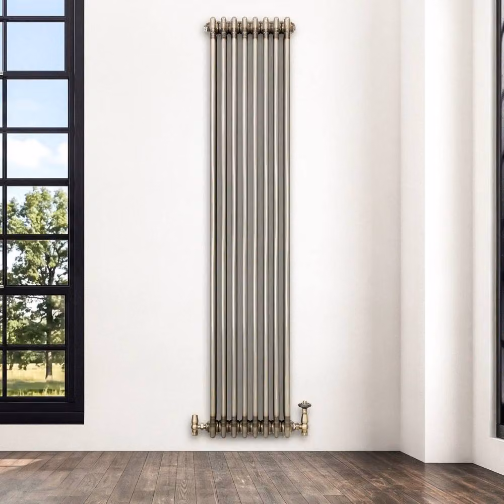 Monstershop Traditional 3 Column Steel Radiator in Silver, H: 180 cm, W: 38 cm – 4