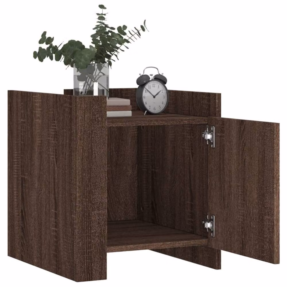 Berkfield Home Bedside Cabinet in Brown Oak, W/D/H: 45 x 50 x 50 cm – 3