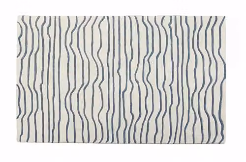 Esselle Home Aura Dune Modern Abstract Wool Rug in Beige and Blue, W: 160 cm, L: 230 cm