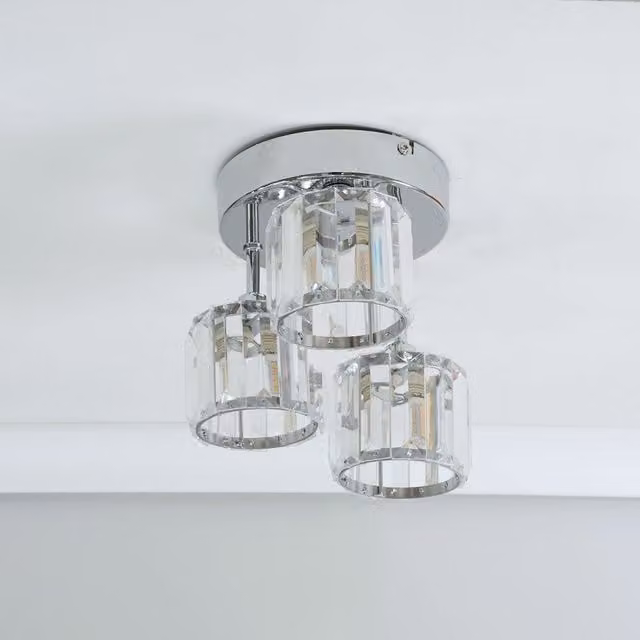 ValueLights Beth 3 Way Drop Ceiling Light Fitting in Chrome
