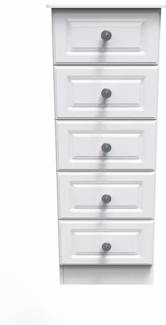 Ready Assembled 2 U Kendal 5 Drawer Tallboy in Off-White
