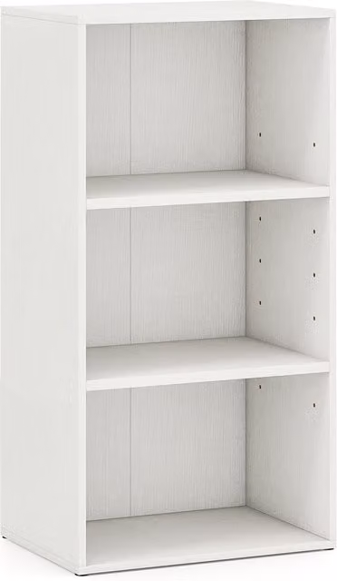 COSTWAY Modern White Cube Display Shelf with Adjustable Shelves and Back Panel