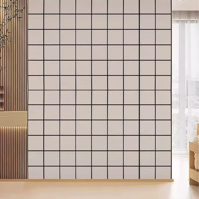 Livingandhome 10-Piece Abstract Modern Grey PVC Self-Adhesive Waterproof and Oilproof Wall Stickers