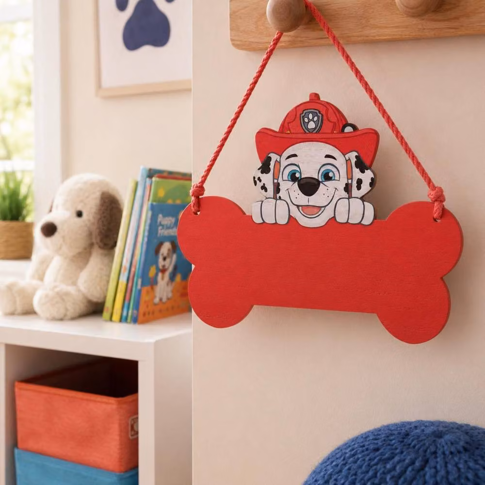 Widdop Bingham & Co Ltd Paw Patrol Marshall Wooden Hanging Wall Plaque, Red – 3