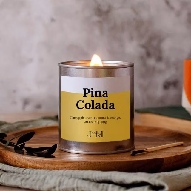 JAAM Pina Colada Crackle Wick Candle in Silver