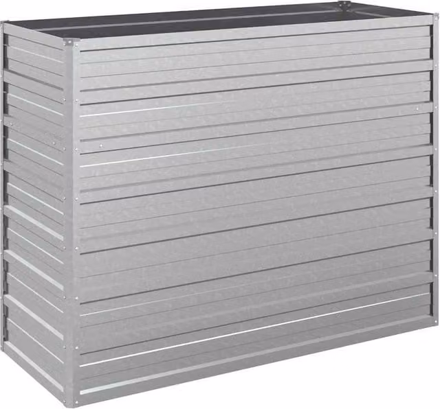Berkfield Home Garden Galvanised Steel Raised Bed in Silver, W/D/H: 100 x 40 x 77 cm – 1