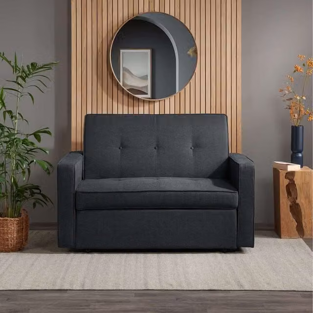 Otto Modern Upholstered Fabric Sofa Bed in Grey