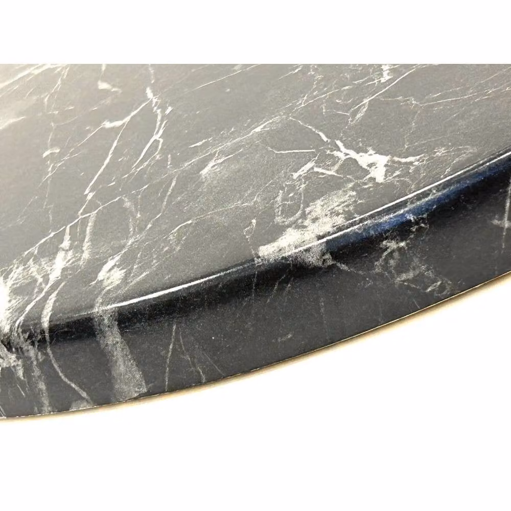 PAWNORA Modern High Table with Glossy Black Marble Stone Top – 3