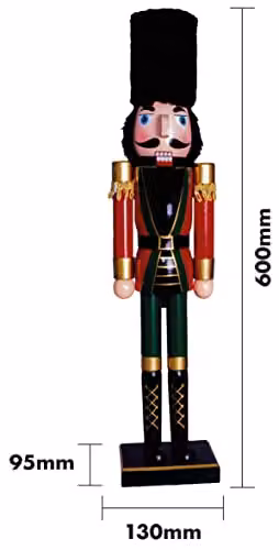 St Helens Home & Garden Nutcracker Christmas Decoration, Multicolour, Height: 60 cm – 2