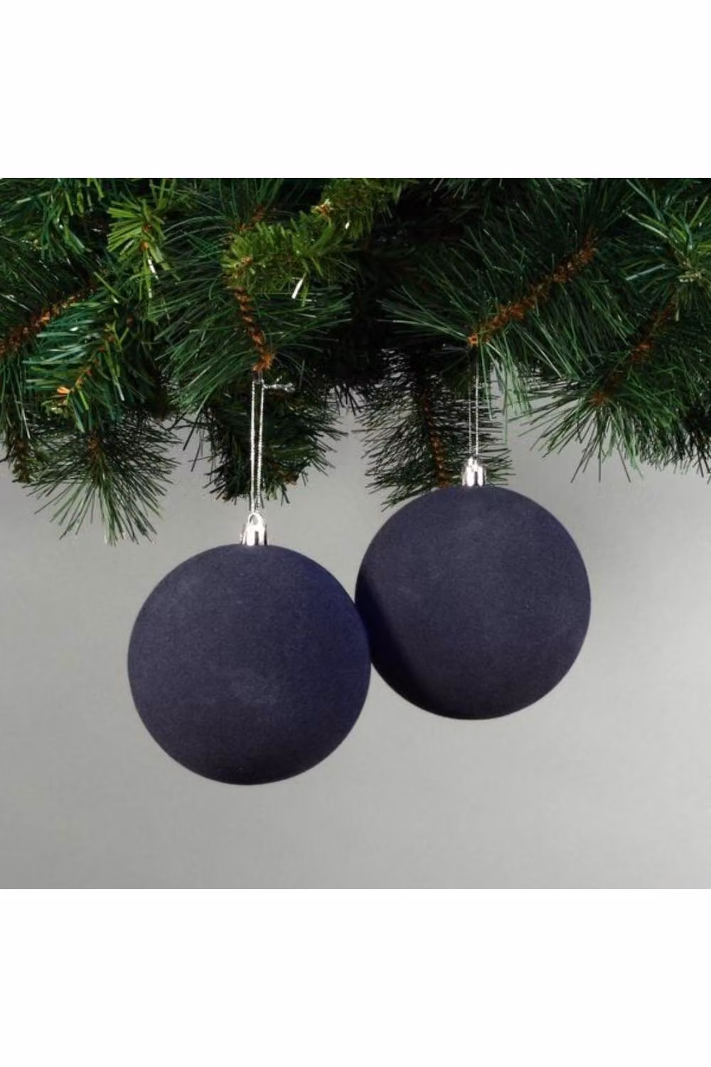 KDMD Midnight Blue Velvet Christmas Baubles Set of 4, Diameter: 10 cm – 2