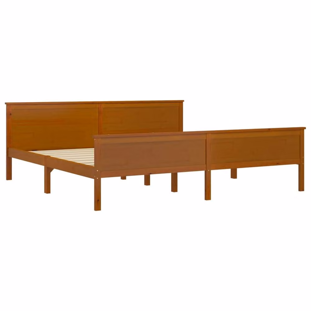 Berkfield Home Rustic Solid Wood Pine Bed Frame, Brown, 200 x 200 cm – 3