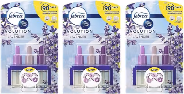 Ambi Pur Lavender Air Freshener Refills, Set of 3, Blue and Purple