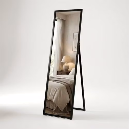 Harbour Housewares Rectangular Full-Length Freestanding Mirror in Black, H 137 cm x W 35.5 cm x D 45.5 cm – 1