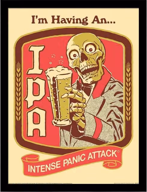 Steven Rhodes IPA Framed Multicolour Retro Graphic Poster – 1