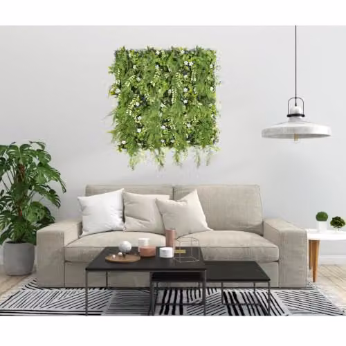 Evervine Ark Mat Realistic Artificial Plant Living Wall Panel, Green, W/H: 100 x 100 cm – 7