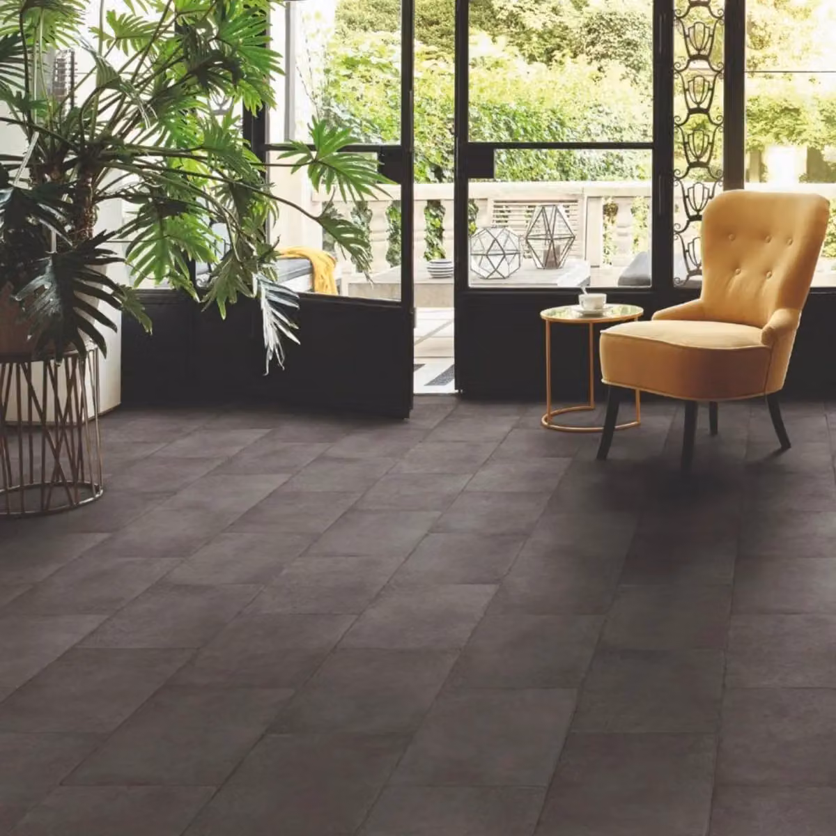 Vinyl Flooring UK Grey Stone Effect Anti Slip Vinyl Flooring Sheet, W: 300 cm, L: 600 cm – 2