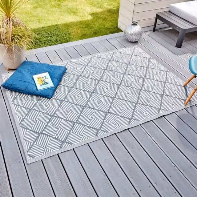 Marco Paul Grey Geometric Outdoor Alfresco Rug, W/D: 210 x 150 cm – 1