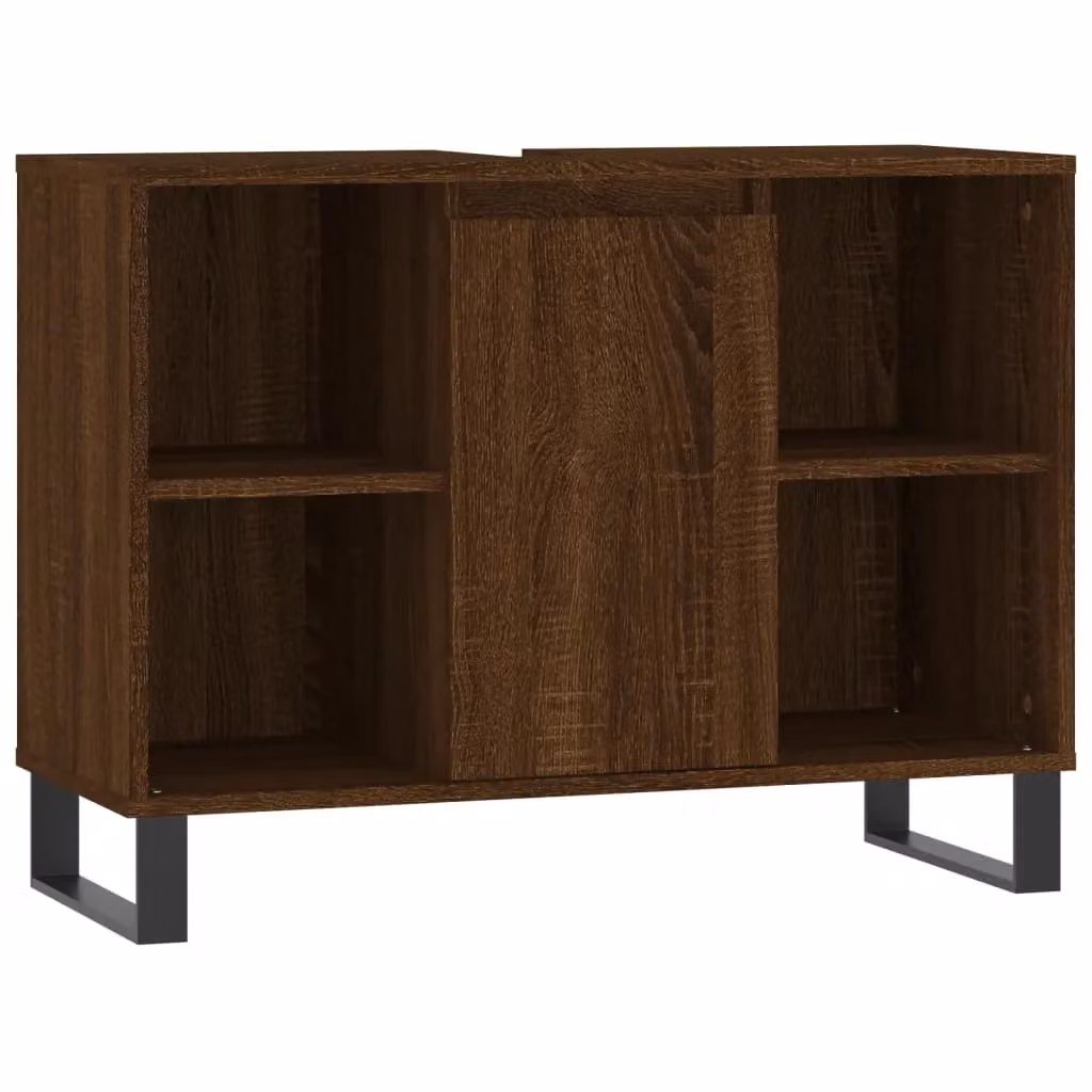 Berkfield Home Brown Oak Bathroom Cabinet W/D/H: 80 x 33 x 60 cm – 2