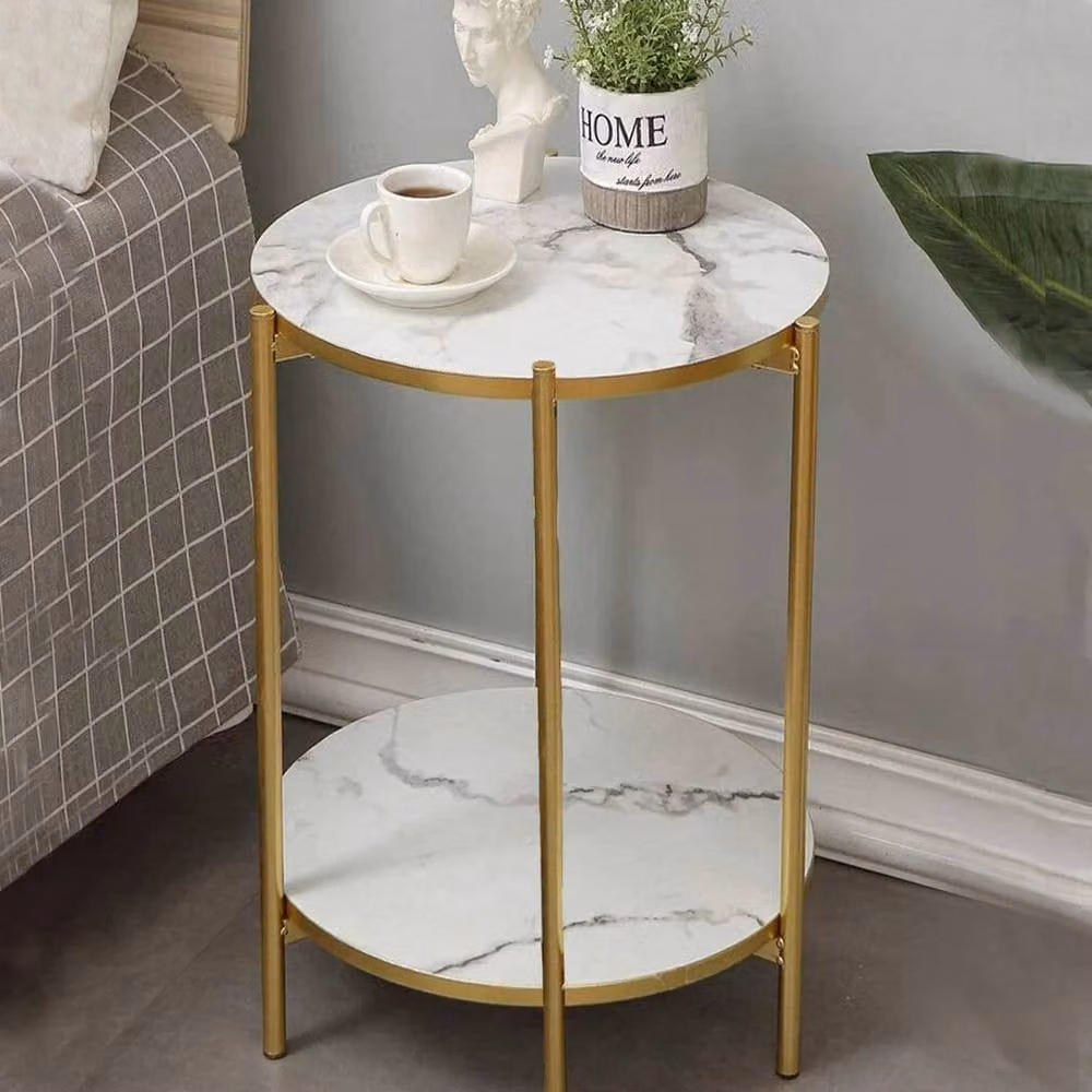 FORGEVIO Modern Nordic Round White Marble Coffee Table for your Living Room – 5