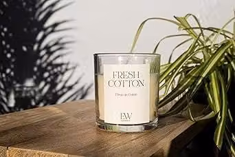 Marco Paul Large Cotton Scented Glass Jar Candle in White