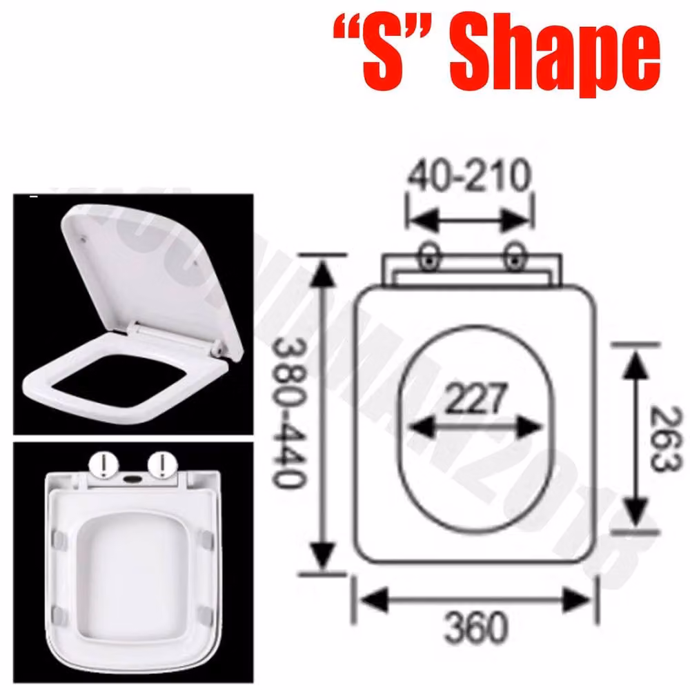 EONLION Square Soft Close Toilet Seat in White – 2
