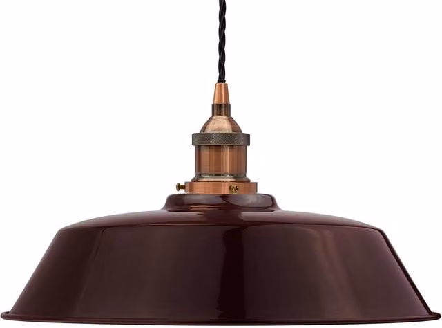 SE Home Chancery Burgundy Red Pendant Light with Antique Copper and Black Twisted Metal Details – 1