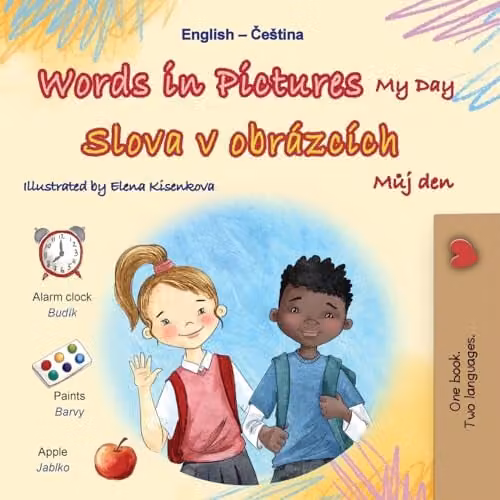 Kidkiddos Books Words in Pictures My Day English Czech Bilingual Children's Book, Multicolour