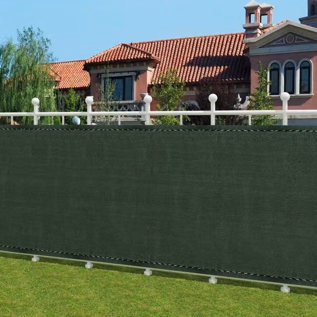 NESTLUNE Green Semi-Transparent Privacy Screen Netting Garden Windbreak Fence, W: 1 m, H: 6 m – 1