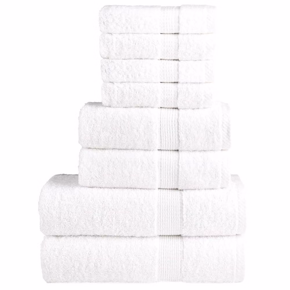 Berkfield Home SOLUND 8 Piece Premium Cotton Terry Towel Set, White, 600 gsm – 2