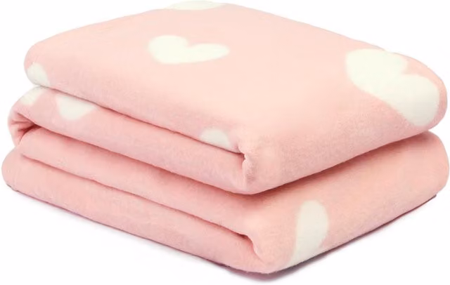 Dreamscene Pink Heart Fleece Throw