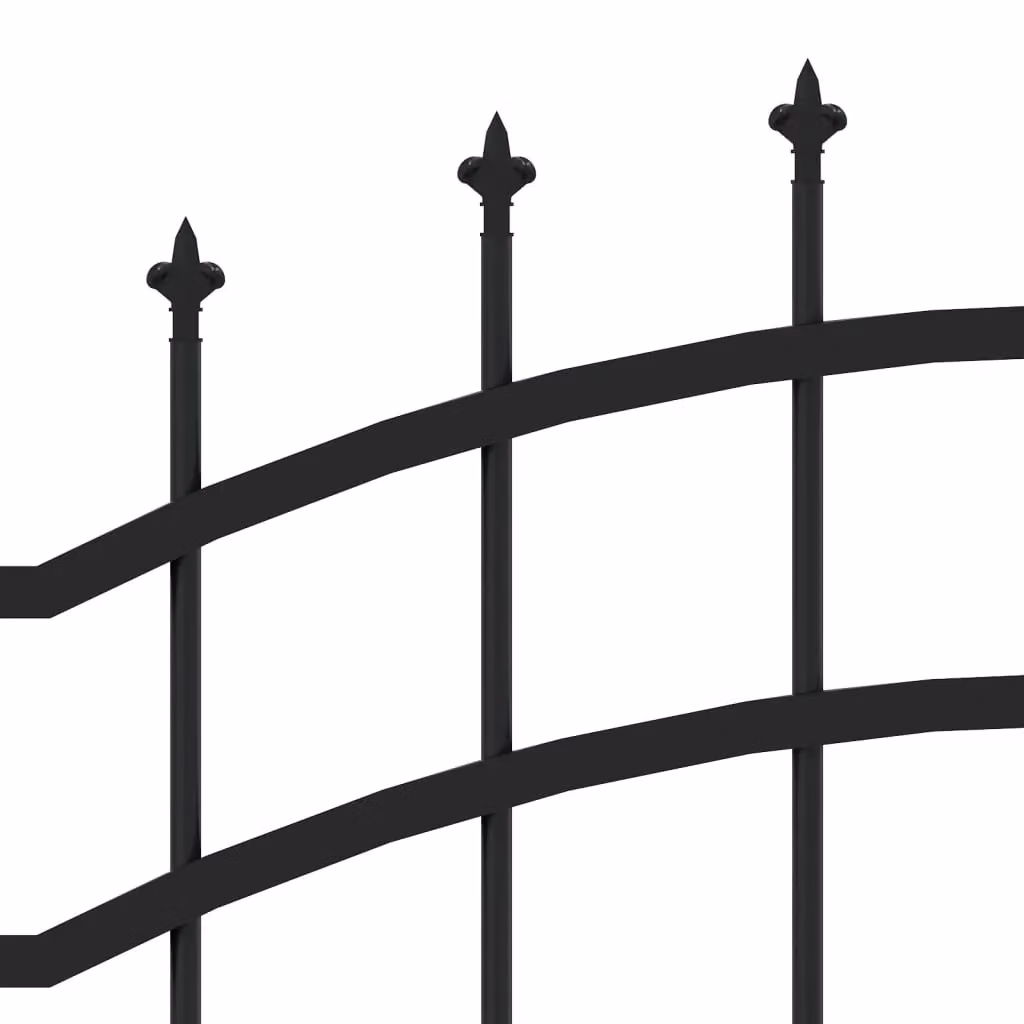 Berkfield Home Garden Fence with Spear Top in Black Powder-coated Steel, Height: 190 cm – 3