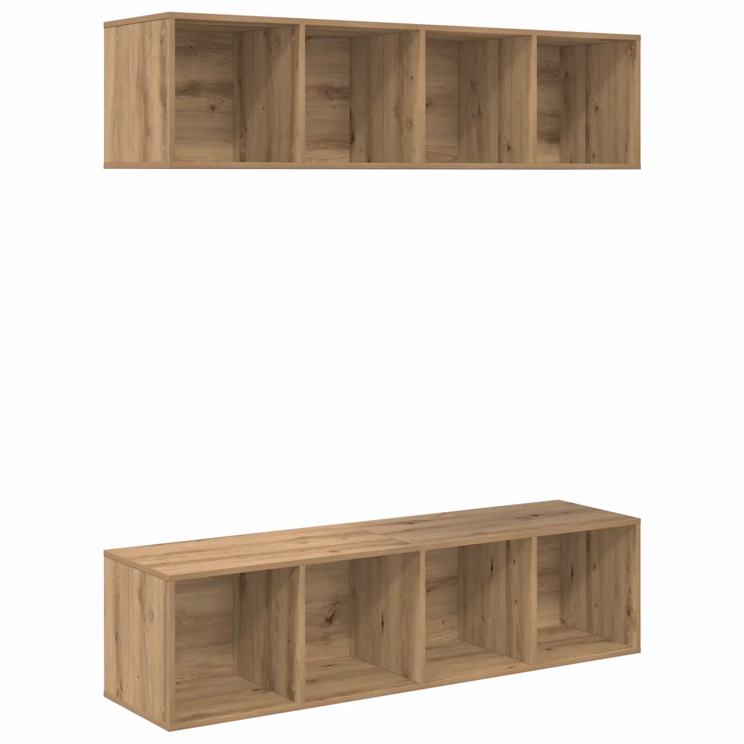 Berkfield Home 2-Piece Artisan Oak Cube Shelving Units in Brown, W/D/H: 37 x 37 x 142.5 cm – 2