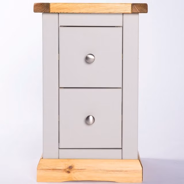 Cabinet Bits Bomporto 2 Drawer Petite Bedside Table in Light Grey
