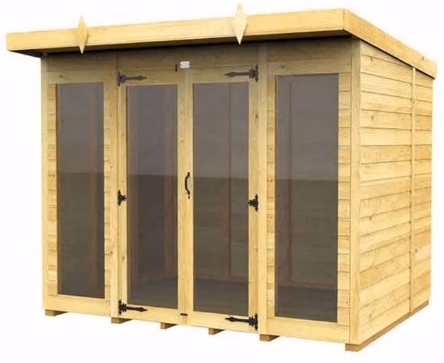 Buttercup Farm Brown Pent Summer House with Full Height Window, W/D/H: 243 x 214 x 201 cm – 1