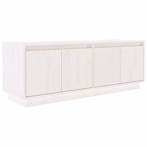 vidaXL White Solid Pine Wood TV Cabinet W/D/H: 110 x 34 x 40 cm