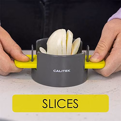 Calitek 3-in-1 Multipurpose Egg Slicer with Stainless Steel Blades and Non-Slip Base, Green – 4
