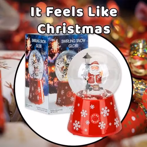 VFM e-Store Christmas Snow Globe Light Up Blower Decoration in Pink and Red, W/D/H: 18 x 12 x 12 cm – 7