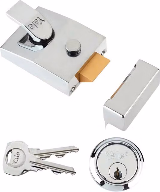 Yale 89 Series Deadlocking Nightlatch in Grey and Silver