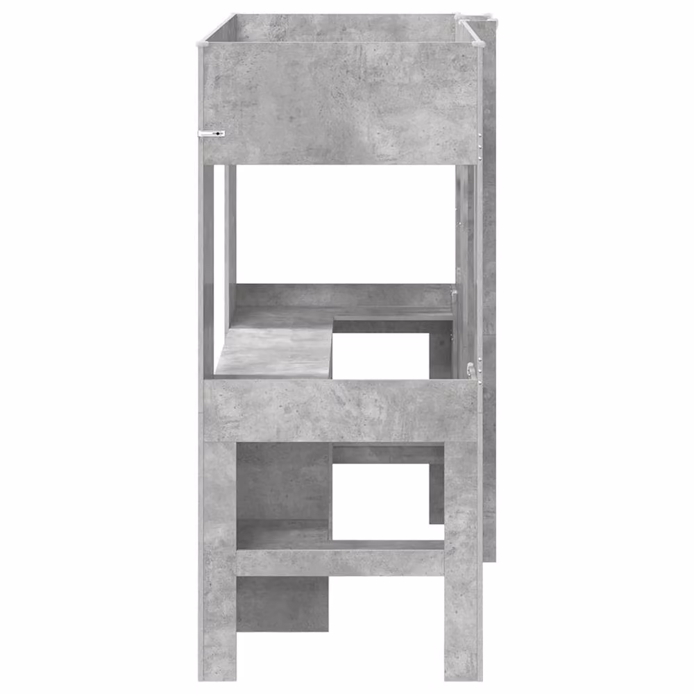 Berkfield Home Loft Bed Frame with Desk and Storage, Concrete Grey, W/D/H: 190 x 75 x 59 cm – 3