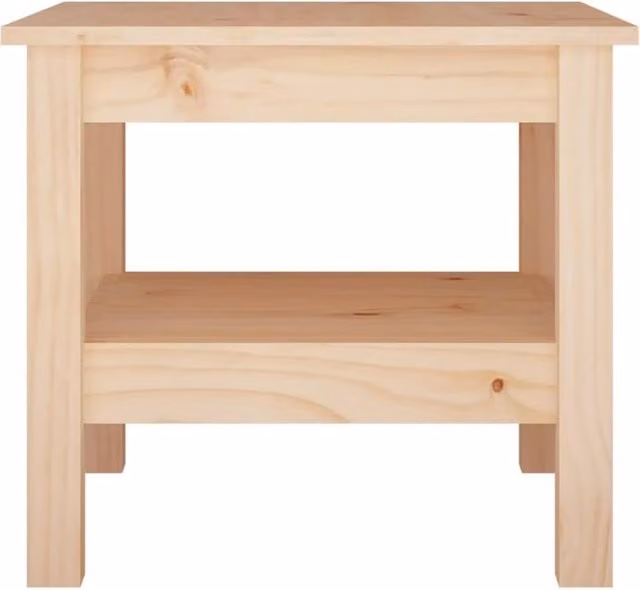 Berkfield Home Beautiful Coffee Table in Natural Solid Pine, W/D/H: 45 x 45 x 40 cm