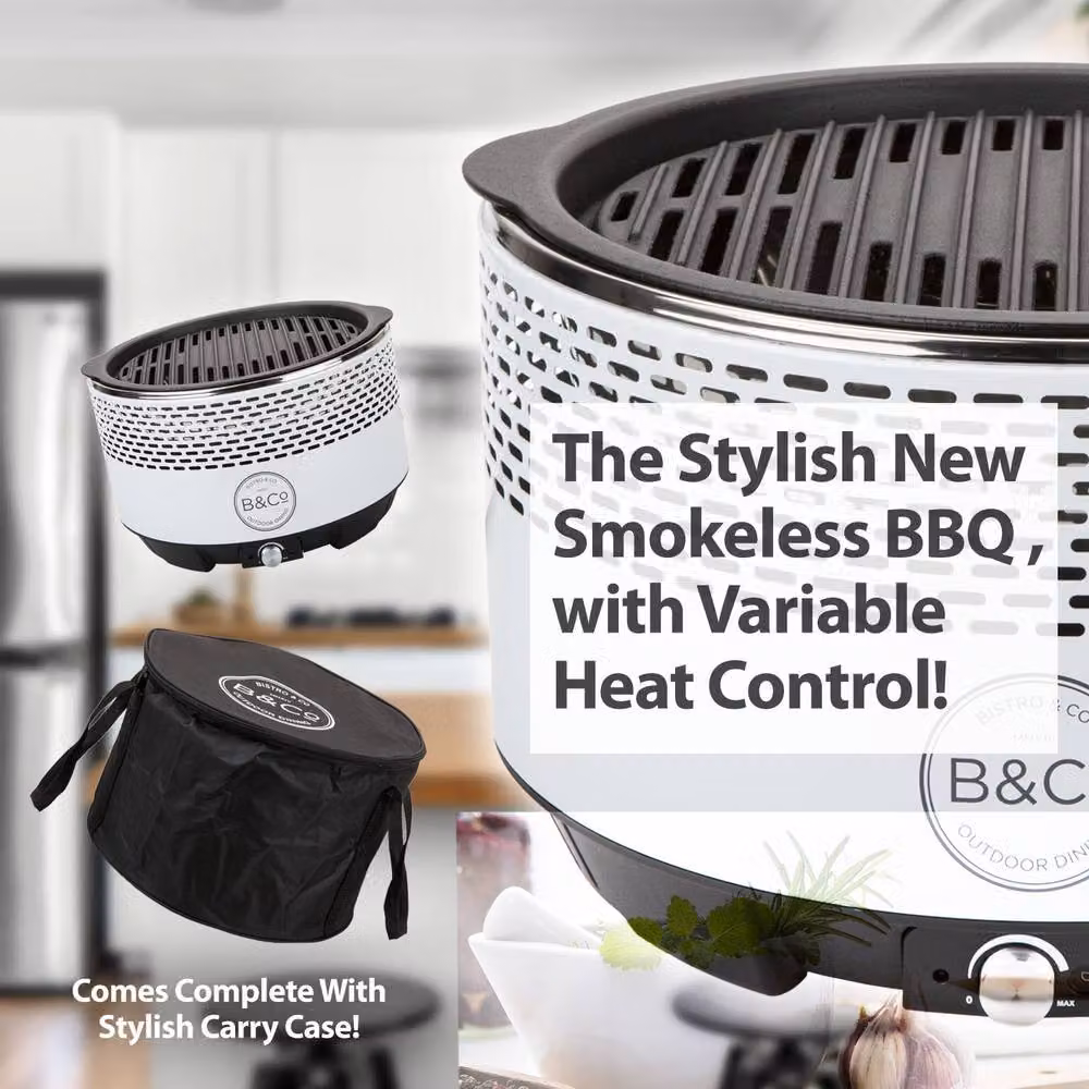 VFM e-Store White and Black Smokeless Tabletop Charcoal BBQ Grill Alfresco – 3