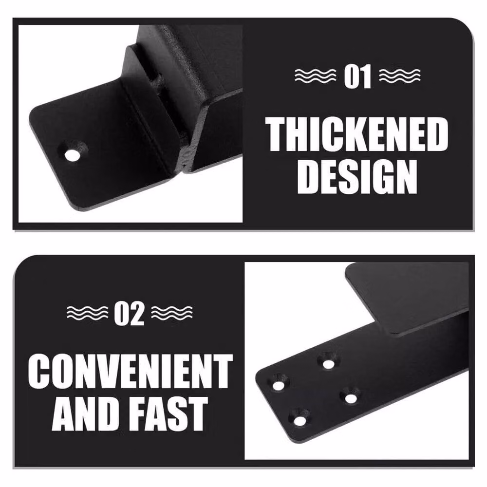 SPETLEK Heavy Duty Steel Door Barricade Brackets, 2-Piece Set in Black – 4