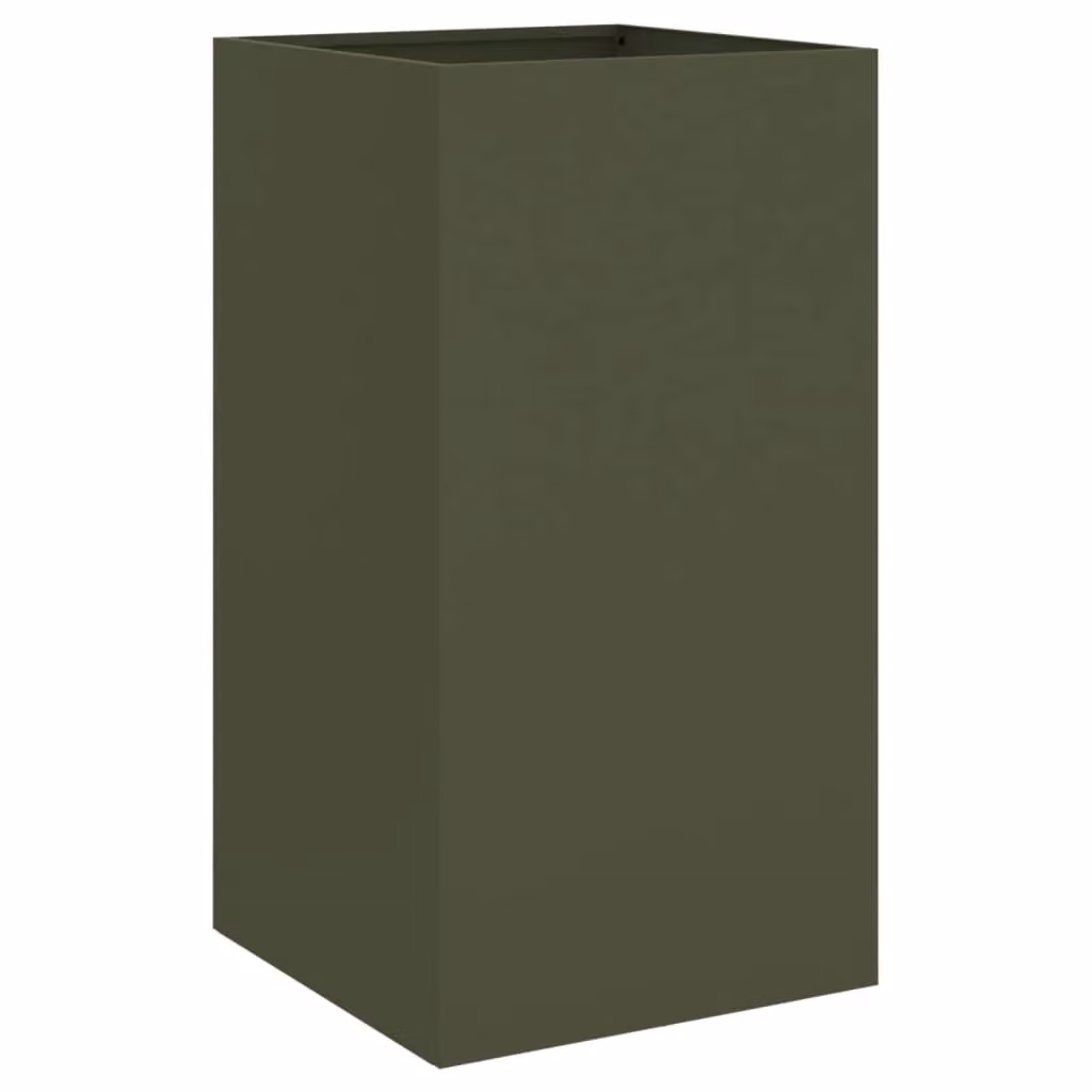 Berkfield Home Steel Ornamental Garden Planter Tub, Green, W/D/H: 42 x 38 x 75 cm – 2